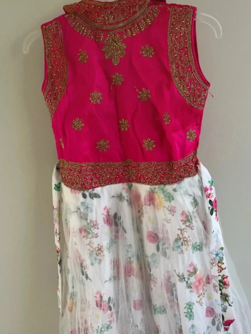 Girls Pink Embellished Lehenga